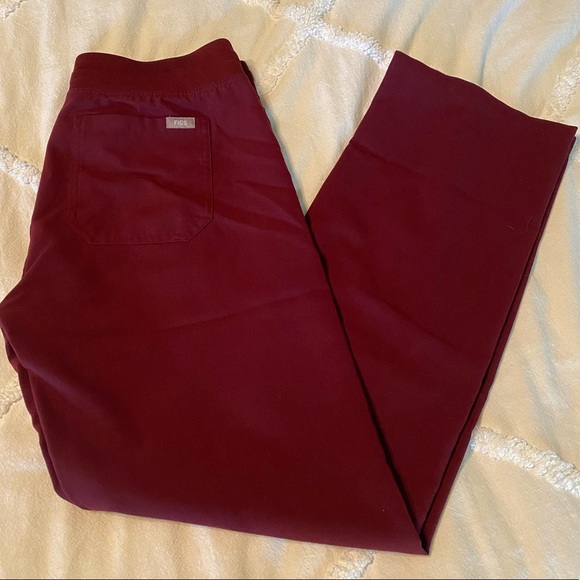 Figs Burgundy Livingston Small Scrub Pants - Picture 2 of 3